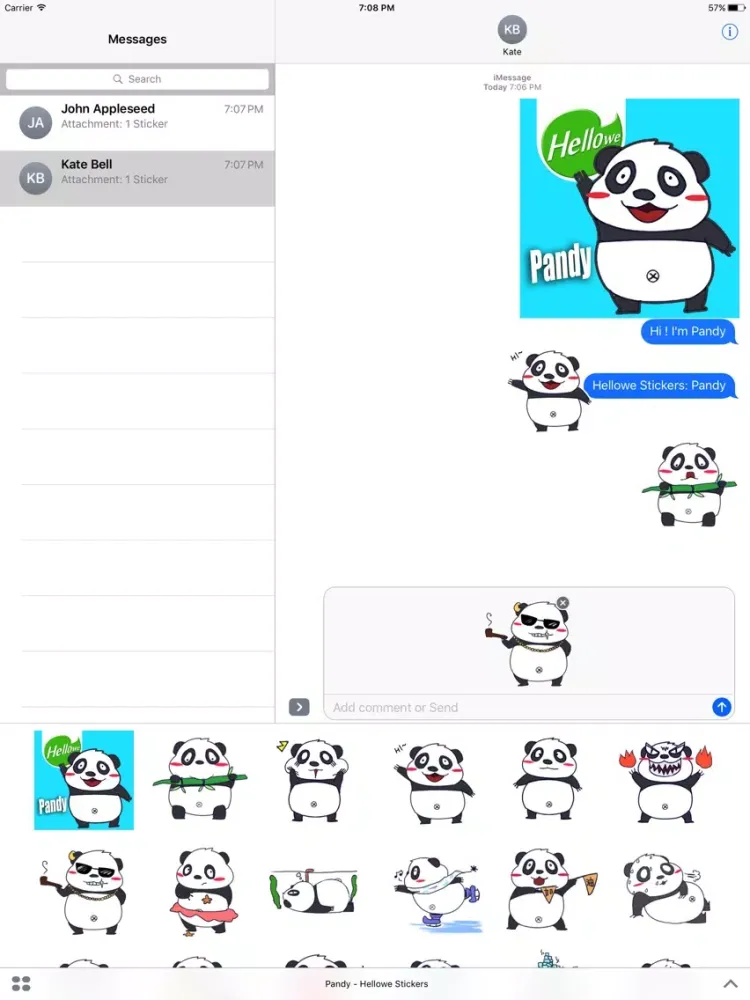 Hellowe Stickers: Pandy iPad 應用截圖