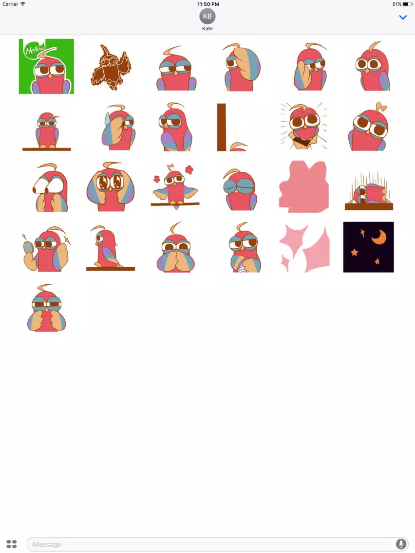 Hellowe Stickers: Parrot Bibi iPad  스크린샷
