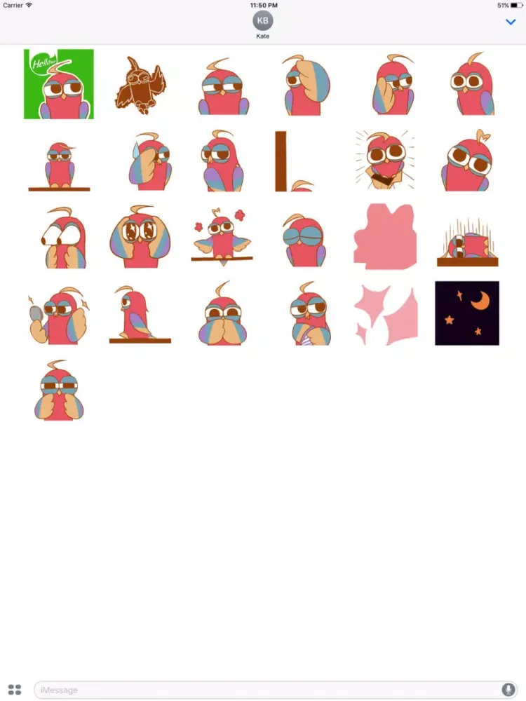 Hellowe Stickers: Parrot Bibi iPad 應用截圖