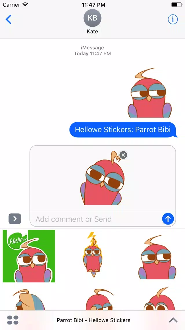 Hellowe Stickers: Parrot Bibi 스크린샷