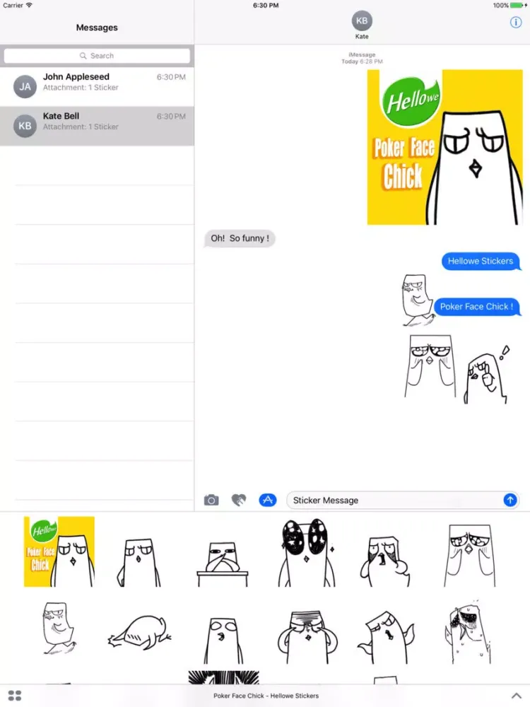 تصاویر Hellowe Stickers: Poker Face Chick iPad 