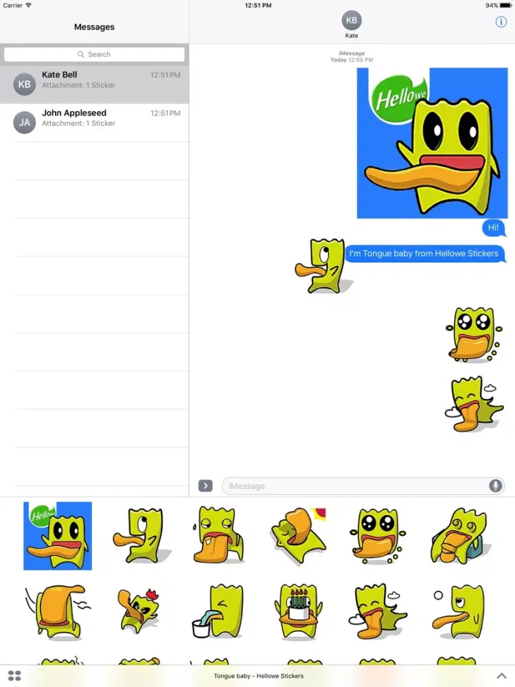 Скриншоты Hellowe Stickers: Tongue baby iPad 