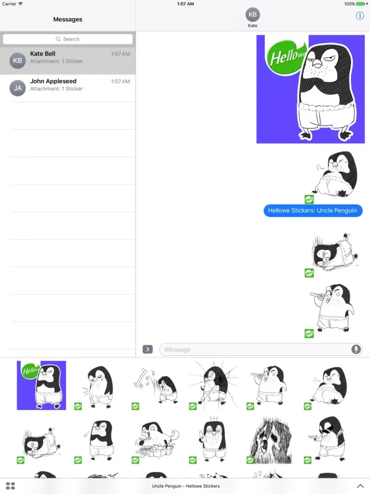 Hellowe Stickers: Uncle Penguin iPad  Ekran Görüntüleri