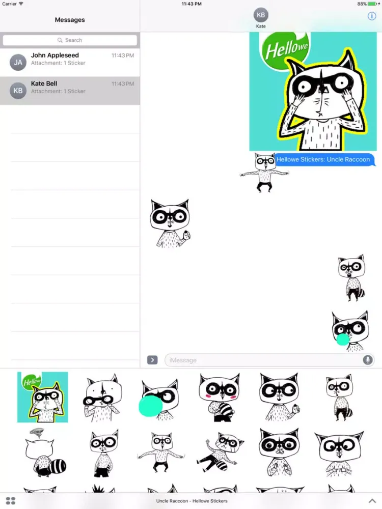 Hellowe Stickers: Uncle Raccoon iPad  سکرین شاٹس
