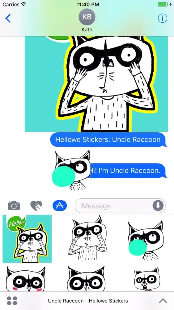 Hellowe Stickers: Uncle Raccoon سکرین شاٹس