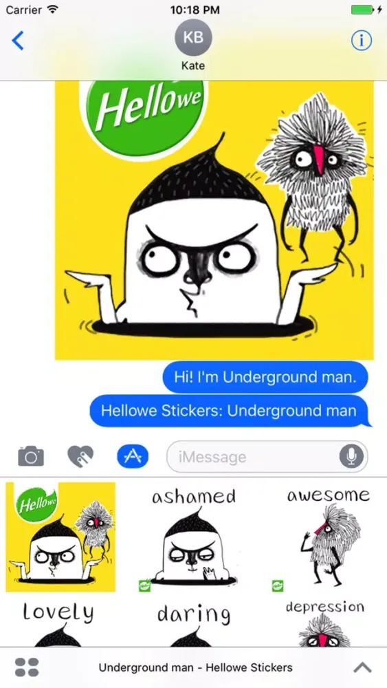 Zrzuty ekranu Hellowe Stickers: Underground man
