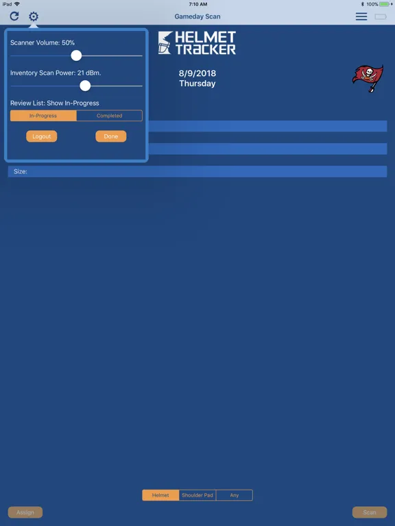 Helmet Tracker iPad  স্ক্রিনশট