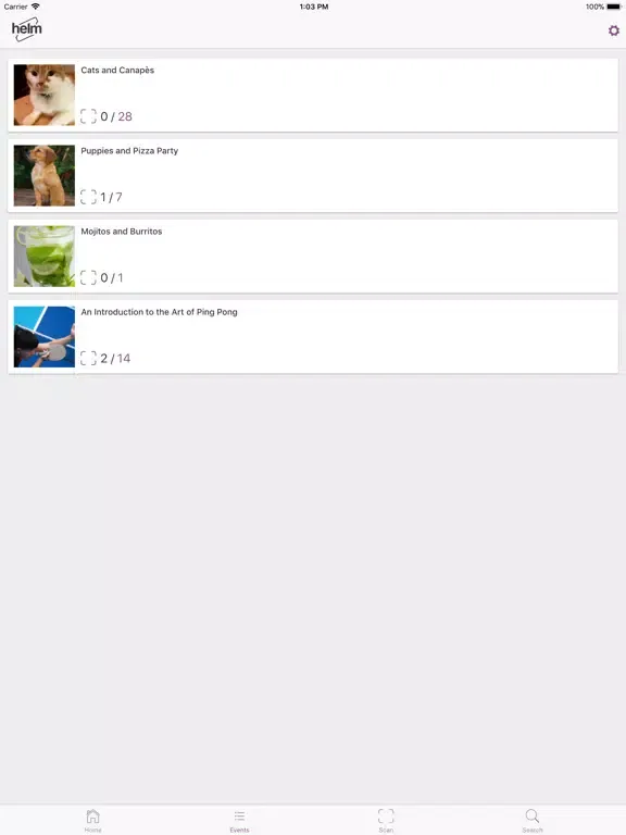 Capturas de tela do Helm Tickets iPad 