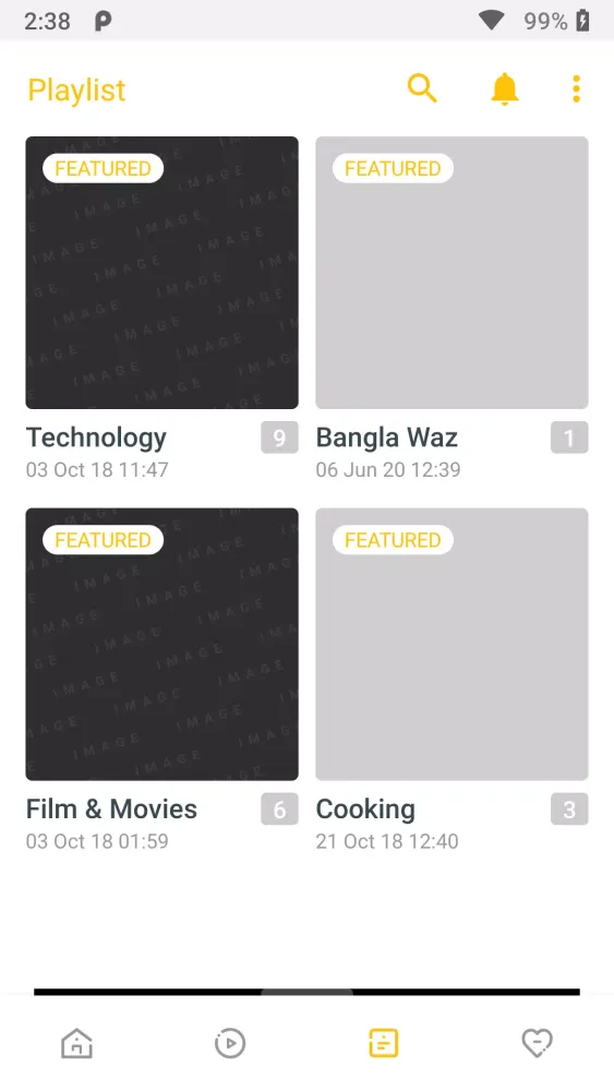 Capturas de tela do OREO TV 2.0.4