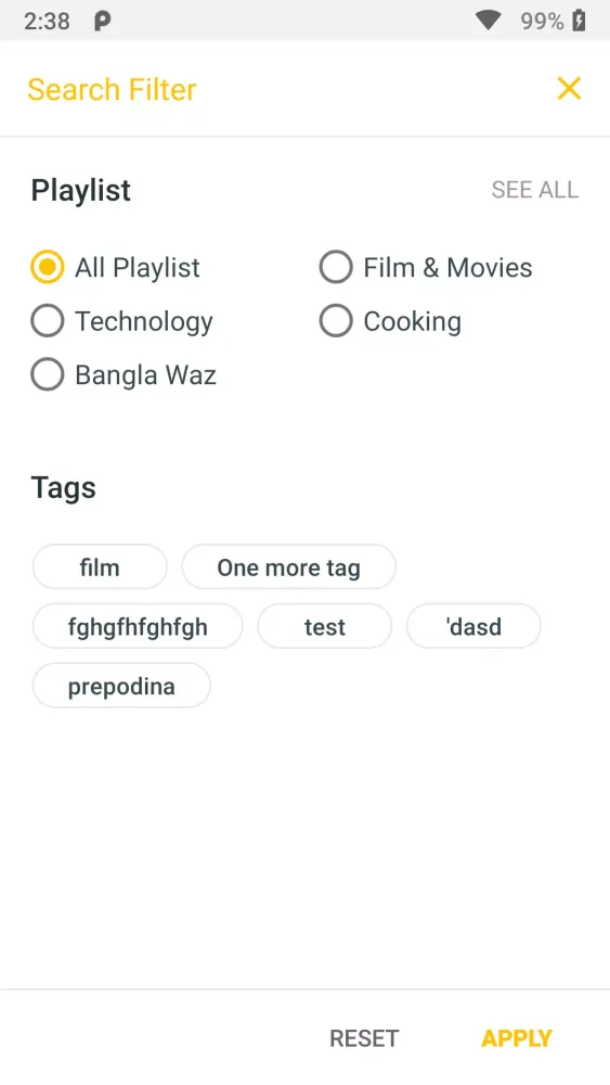 Capturas de tela do OREO TV 2.0.4