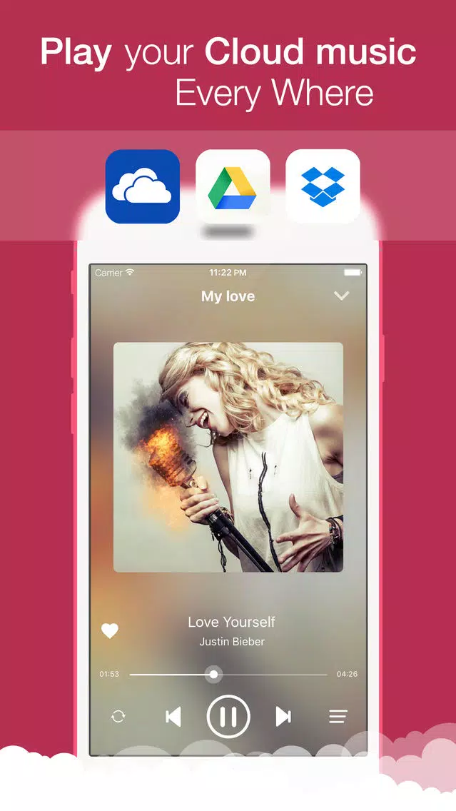 Tangkapan layar CloudMusic - Music Player for Google Drive, OneDrive, and DropBox
