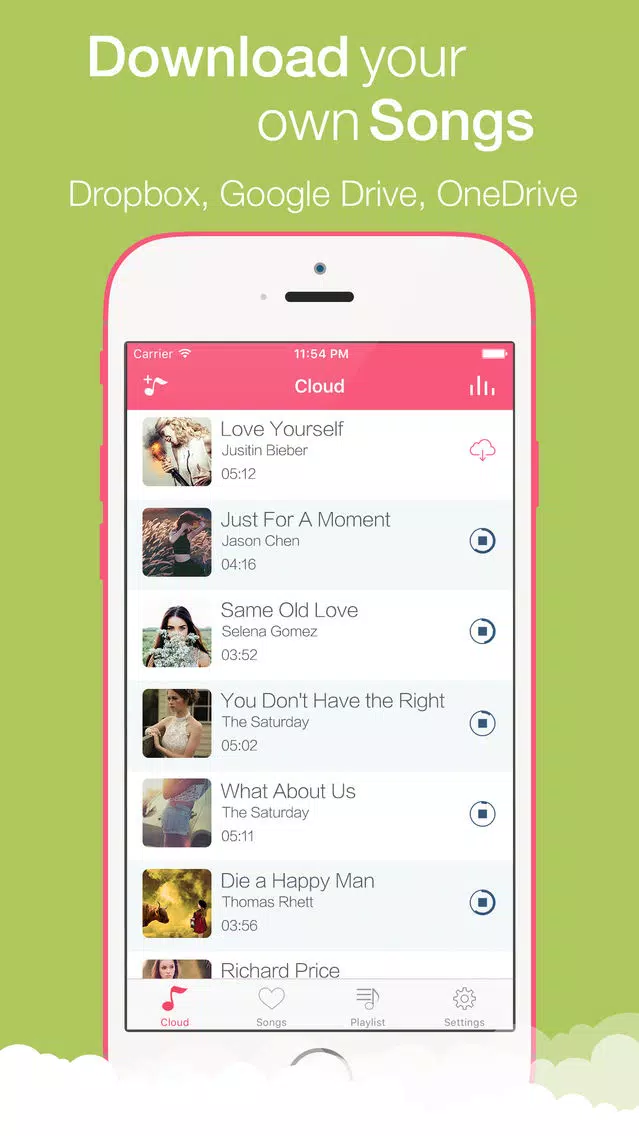 Tangkapan layar CloudMusic - Music Player for Google Drive, OneDrive, and DropBox