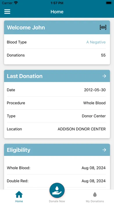 Screenshot di Carter BloodCare Donor App