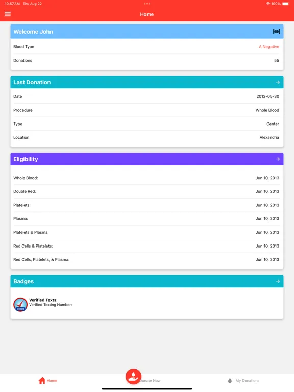 LifeShare Blood Center iPad  स्क्रीनशॉट