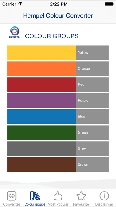Hempel Colour Converter Ekran Görüntüleri