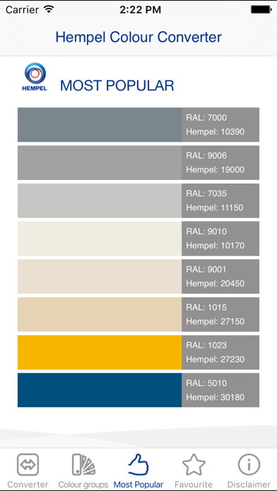 Hempel Colour Converter Ekran Görüntüleri