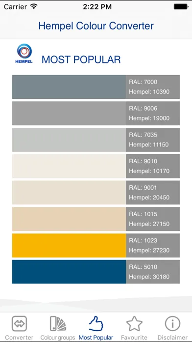 Hempel Colour Converter スクリーンショット