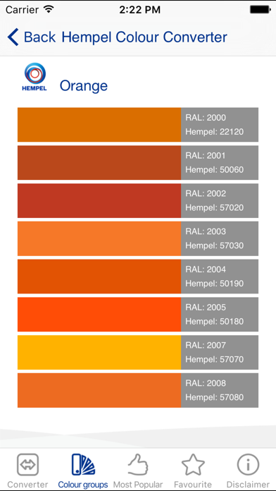 Hempel Colour Converter Ekran Görüntüleri