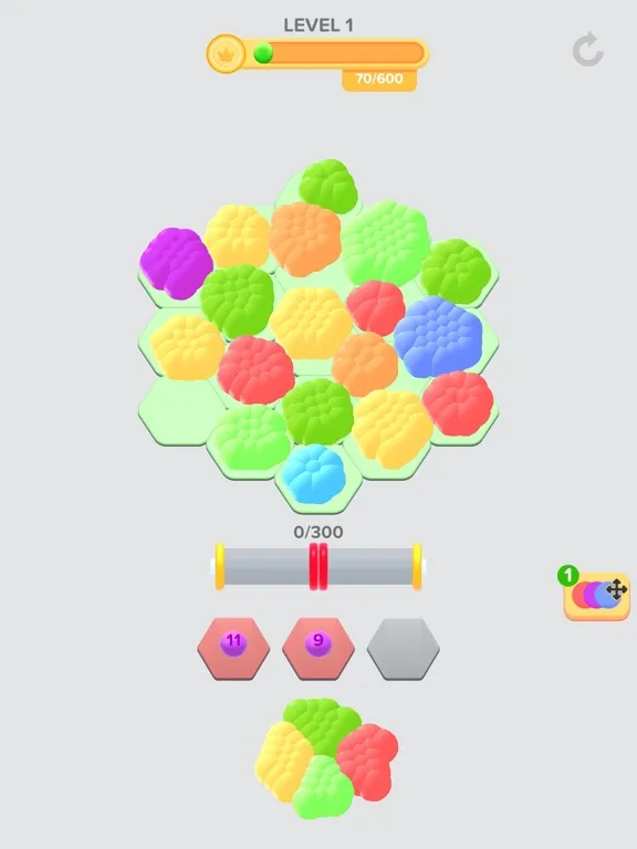 Tangkapan layar Hexa Jellies iPad 