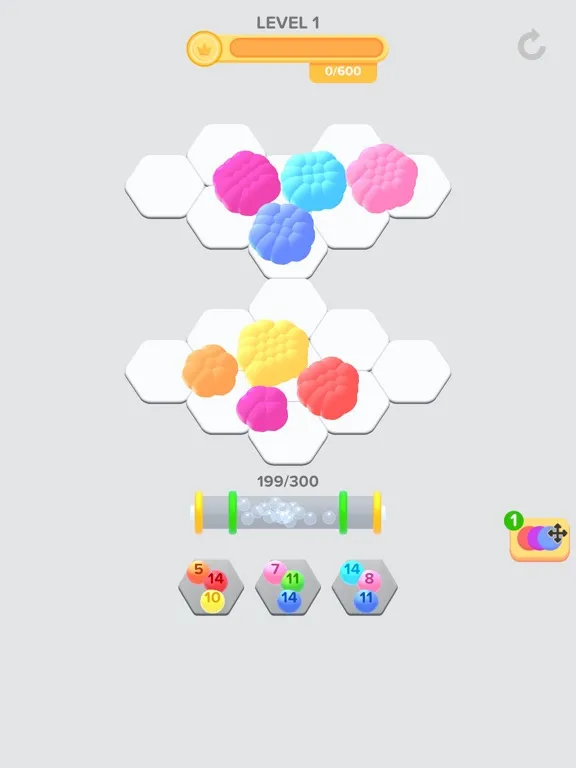 Tangkapan layar Hexa Jellies iPad 