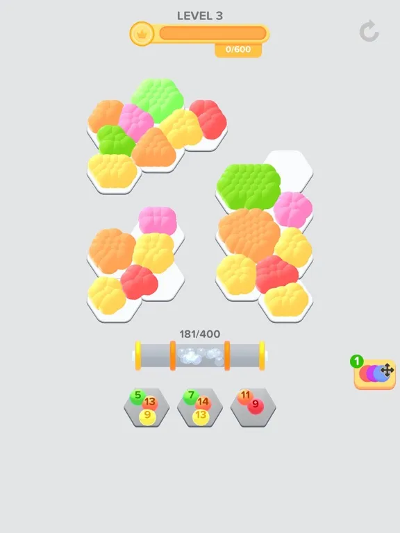 Tangkapan layar Hexa Jellies iPad 