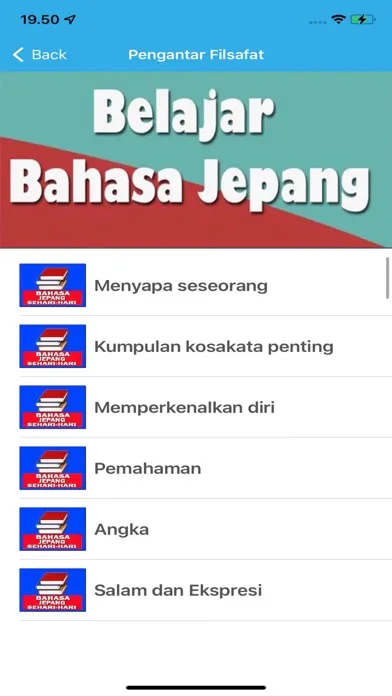 ภาพหน้าจอของ Bahasa Jepang Sehari Hari