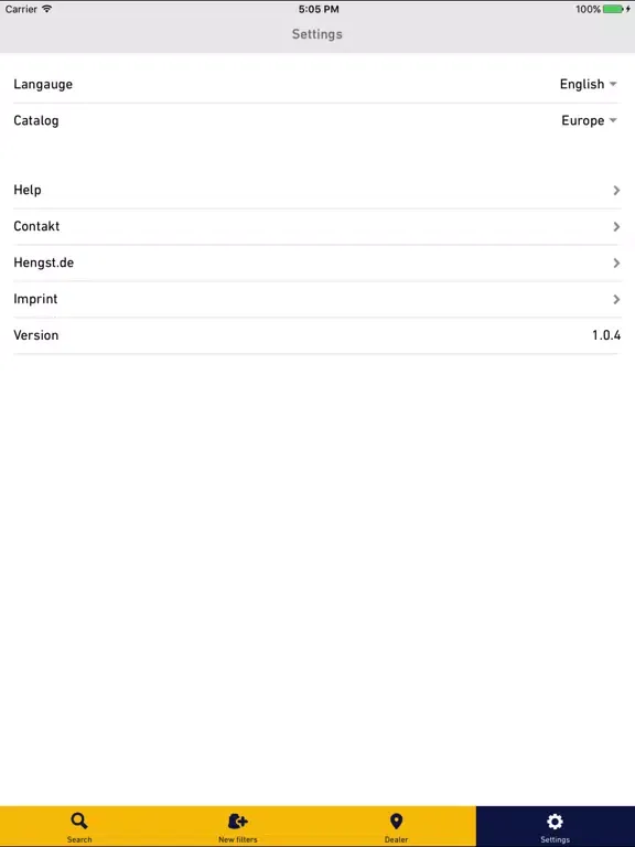 Скриншоты Hengst Filter App iPad 