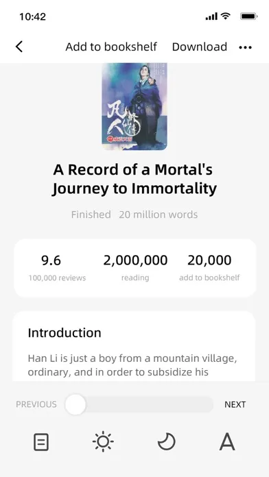 Tangkapan skrin Dodo Novel