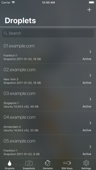 Screenshot di Manager for Digital Ocean