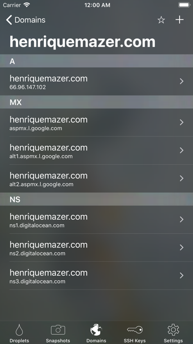 Screenshot di Manager for Digital Ocean