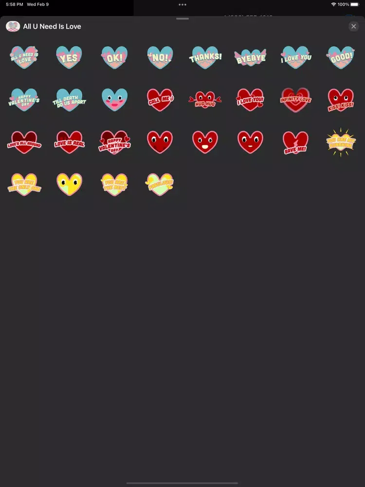 Ảnh chụp màn hình của All U Need Is Love iPad 