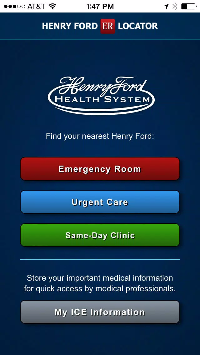 Ảnh chụp màn hình của Henry Ford Get Care Now