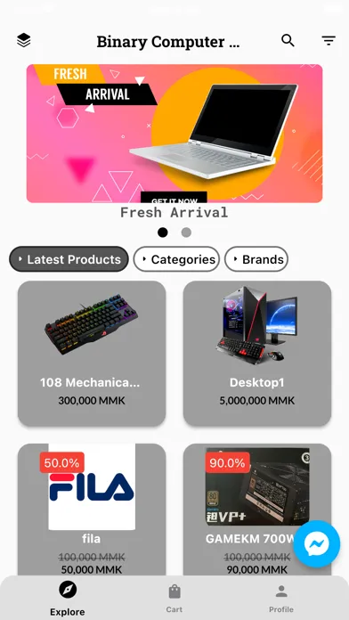 Capturas de tela do BinaryComputerStore