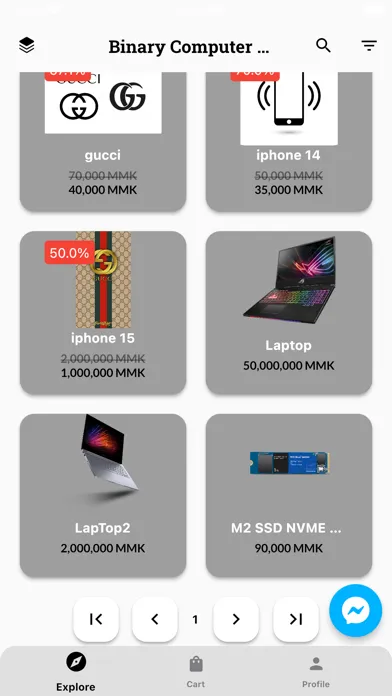 Capturas de tela do BinaryComputerStore