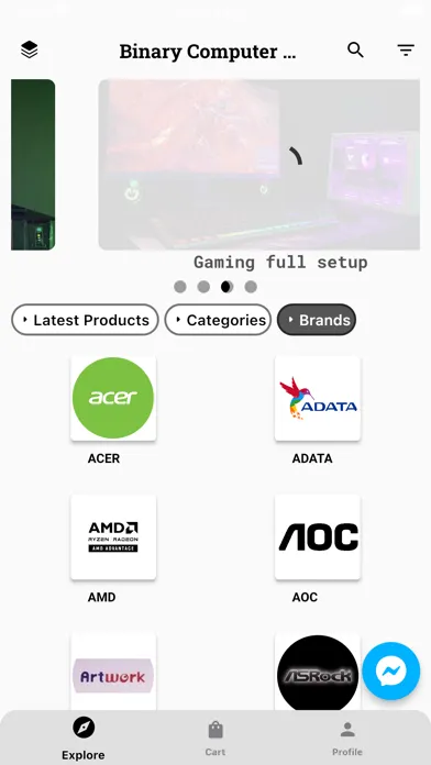Capturas de tela do BinaryComputerStore