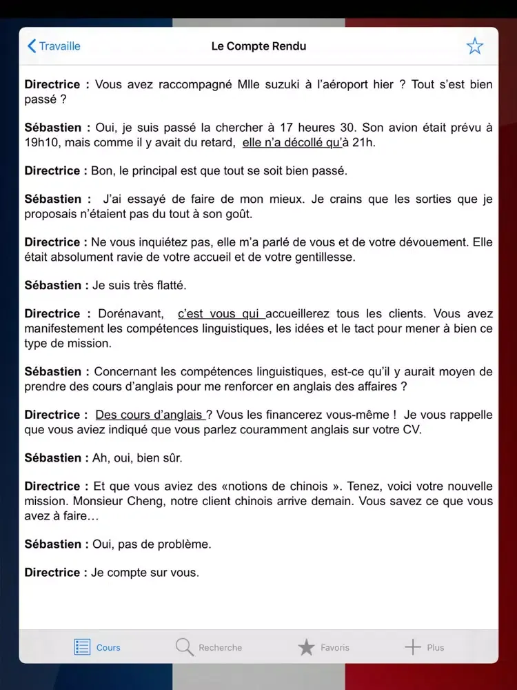 French Conversations Beginners iPad 应用截图