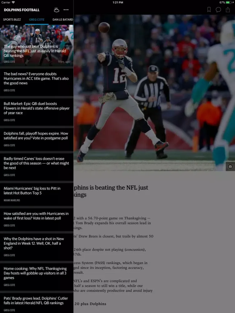 News for Dolphins Football iPad  سکرین شاٹس