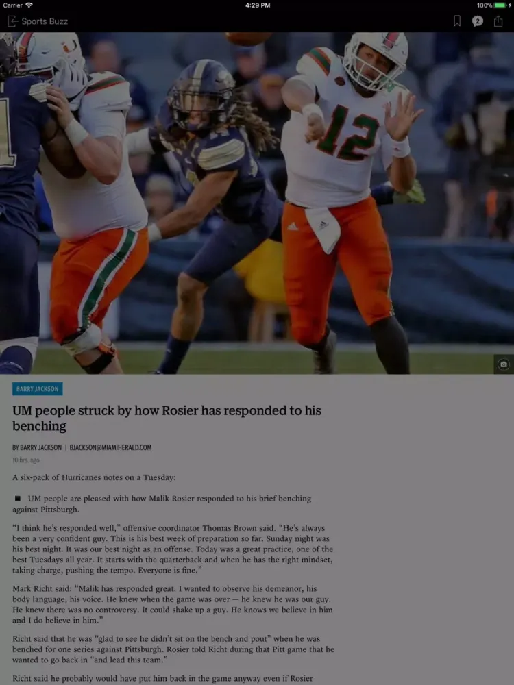 ภาพหน้าจอของ News for Noles Football iPad 