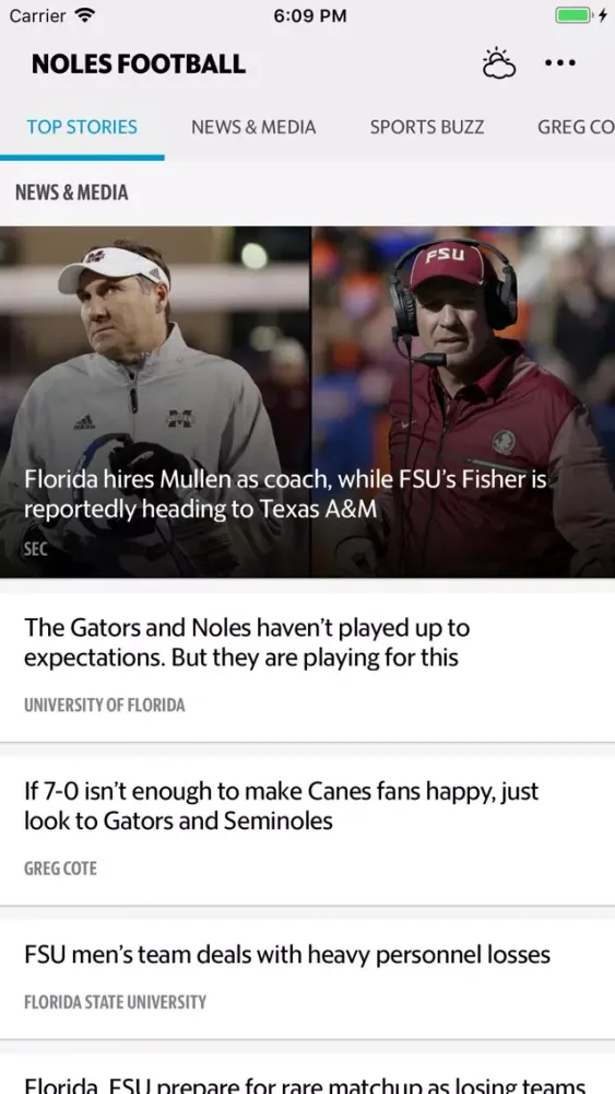 ภาพหน้าจอของ News for Noles Football