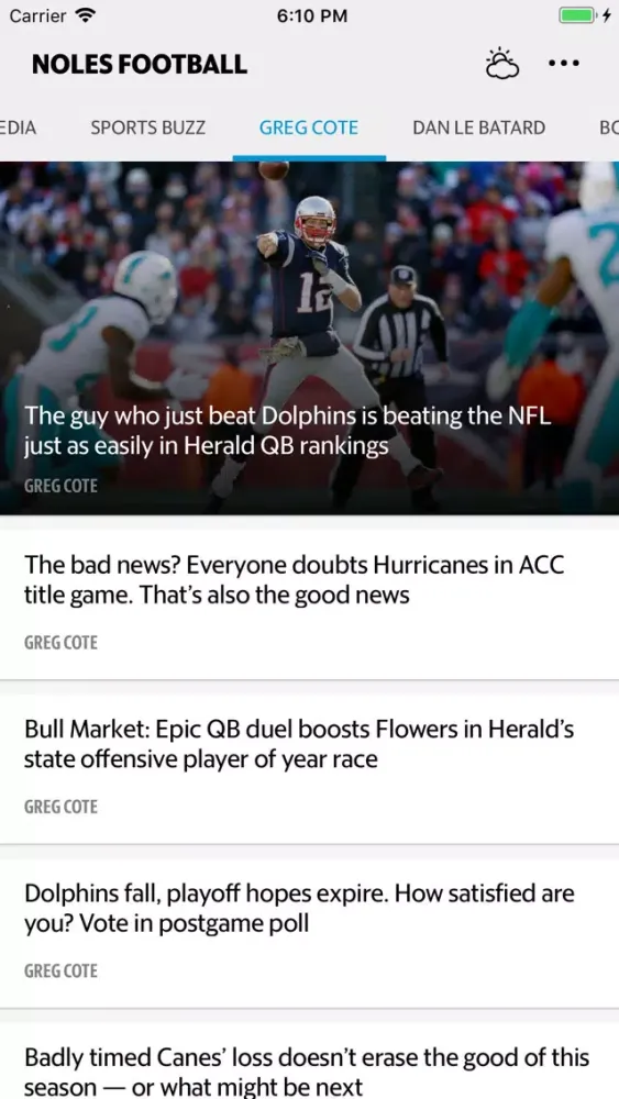 ภาพหน้าจอของ News for Noles Football