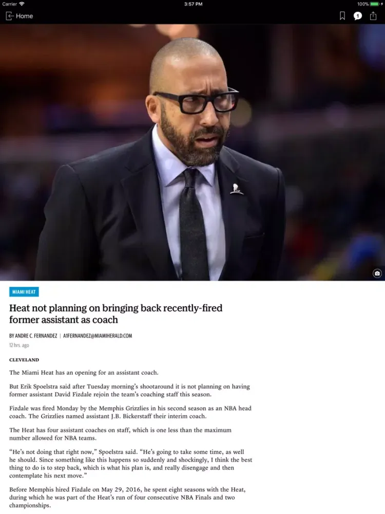 Скриншоты News for Heat Basketball iPad 