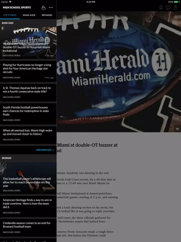 Miami High School Sports News iPad 应用截图