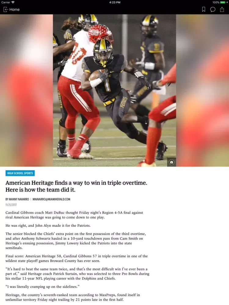 Miami High School Sports News iPad 应用截图