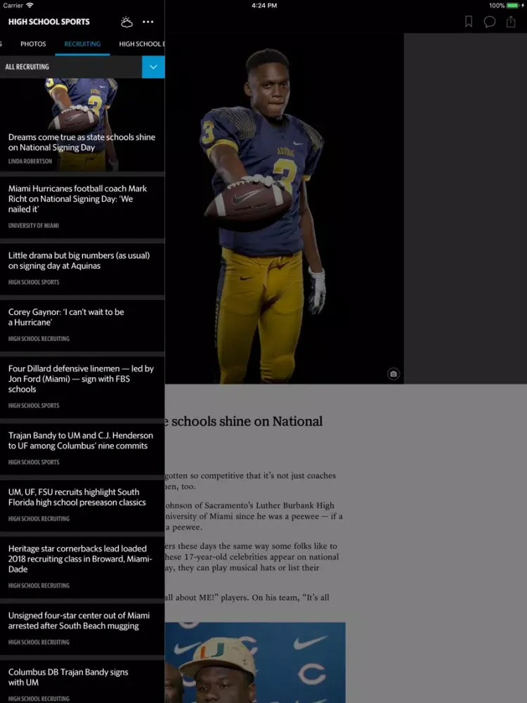 Miami High School Sports News iPad 应用截图