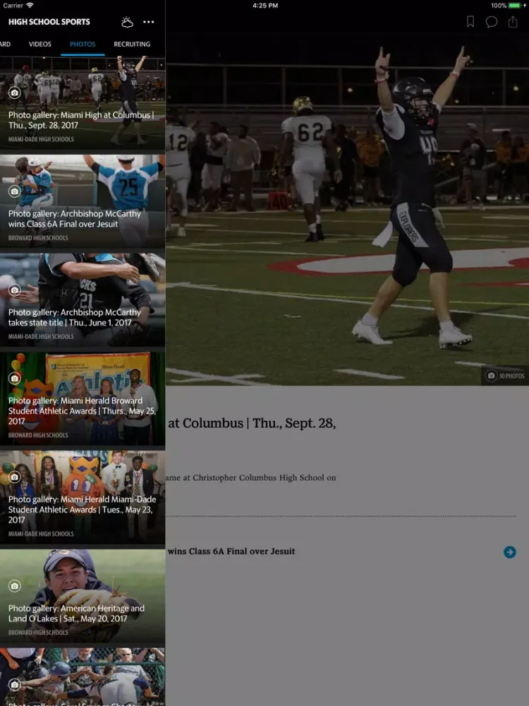 Miami High School Sports News iPad 应用截图