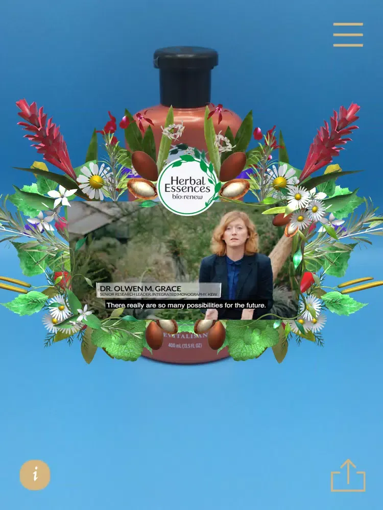Ảnh chụp màn hình của Herbal Essences AR Experience iPad 