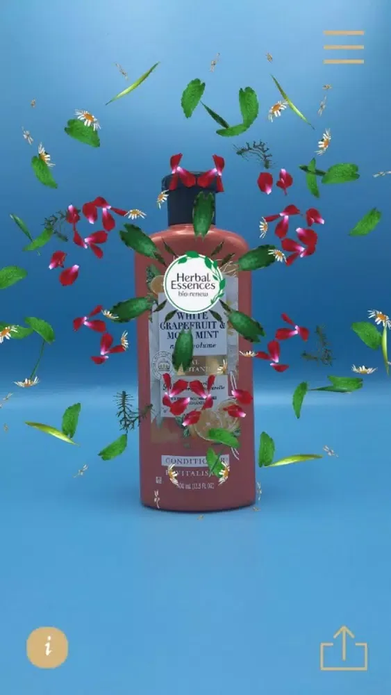 Ảnh chụp màn hình của Herbal Essences AR Experience