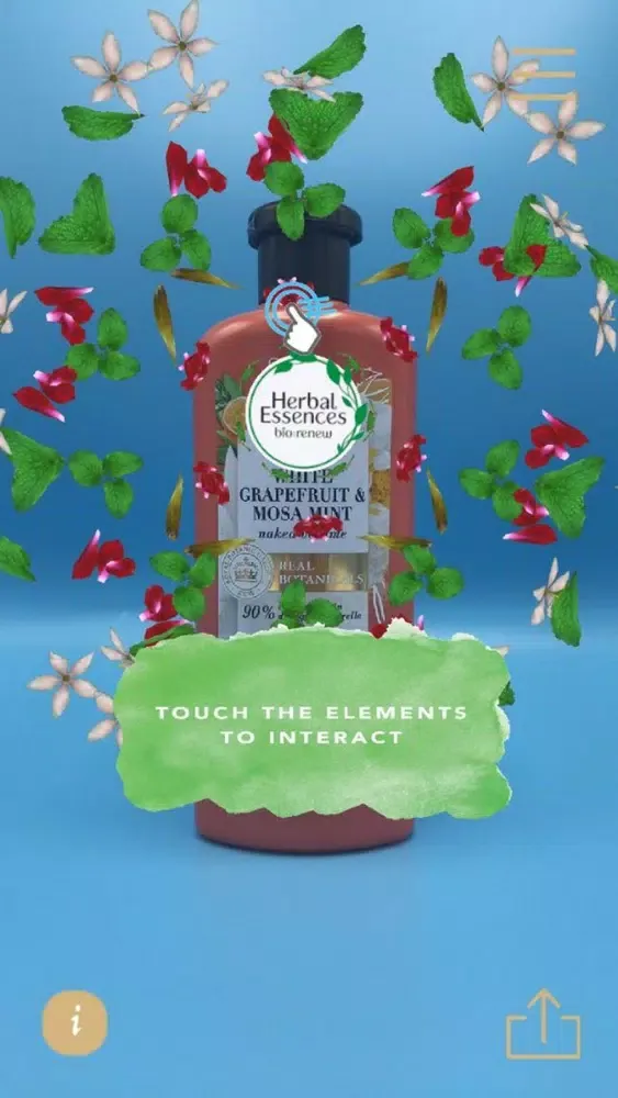 Ảnh chụp màn hình của Herbal Essences AR Experience