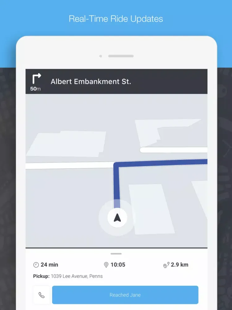 Tangkapan layar HERE Mobility Drive iPad 