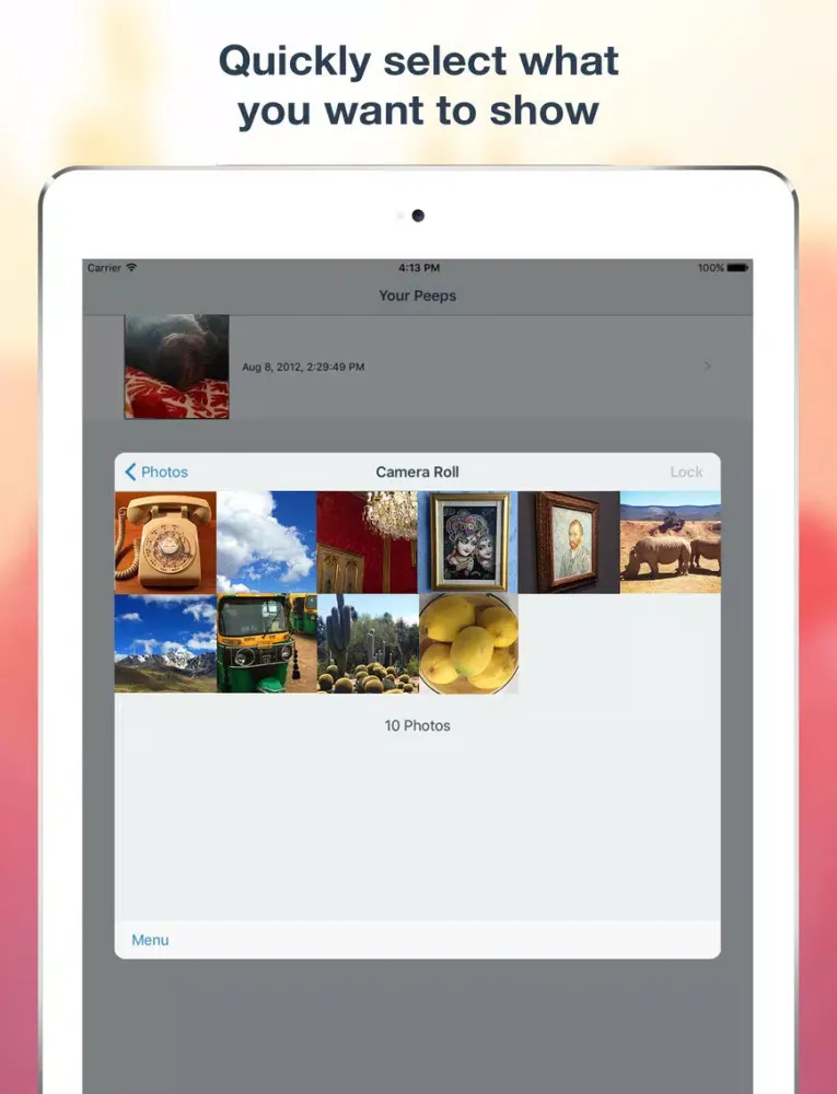 Peep Gallery - Stop People From Swiping Through Your Photos iPad  スクリーンショット